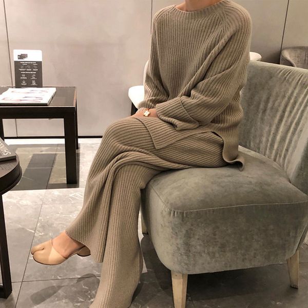 women's two piece pants autumn of women knitted and crocheted 2 pieces all women's garments female tracksuit her neck loose nightg, White
women's two piece pants autumn of women knitted and crocheted 2 pieces all women's garments female tracksuit her neck loose nightg, White