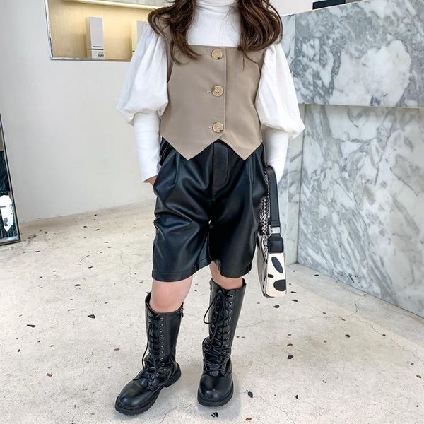 girls shorts kids trousers fall winter brown black pu solid with bag baby girl fashion all match bottoms for 2-7t
girls shorts kids trousers fall winter brown black pu solid with bag baby girl fashion all match bottoms for 2-7t