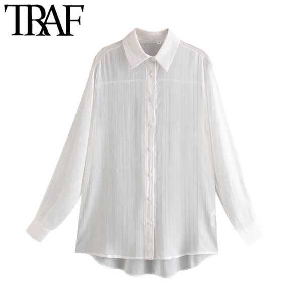 women fashion semi-sheer metallic thread striped blouses vintage long sleeve button-up female shirts chic 210507, White
women fashion semi-sheer metallic thread striped blouses vintage long sleeve button-up female shirts chic 210507, White