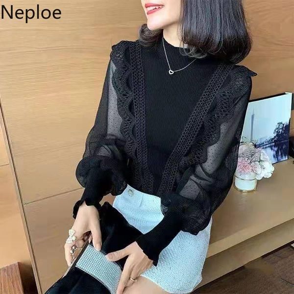 women's sweaters neploe 2021 woman fashion half high collar lace ruffles pullovers mujer pull femme patchwork elegant jumper, White;black
women's sweaters neploe 2021 woman fashion half high collar lace ruffles pullovers mujer pull femme patchwork elegant jumper, White;black