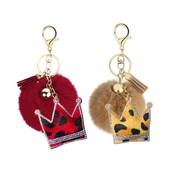 keychains creative gifts korean cashmere leopard rhinestone crown shape hair ball key ring pendant bell accessories bag, Silver
keychains creative gifts korean cashmere leopard rhinestone crown shape hair ball key ring pendant bell accessories bag, Silver