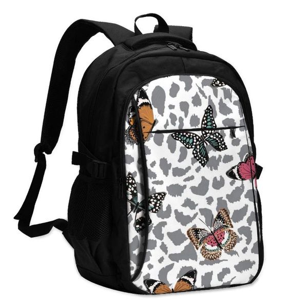 backpack bags school for boy girl teenagerbutterflies flying on animal leopard skin usb charge computer lapback pack
backpack bags school for boy girl teenagerbutterflies flying on animal leopard skin usb charge computer lapback pack