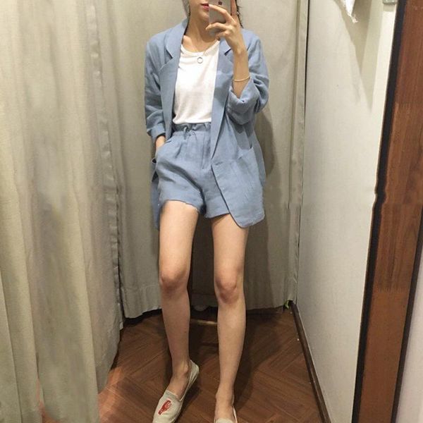 women's suits & blazers spring and autumn korean fashion long cotton linen loose casual small suit, White;black
women's suits & blazers spring and autumn korean fashion long cotton linen loose casual small suit, White;black