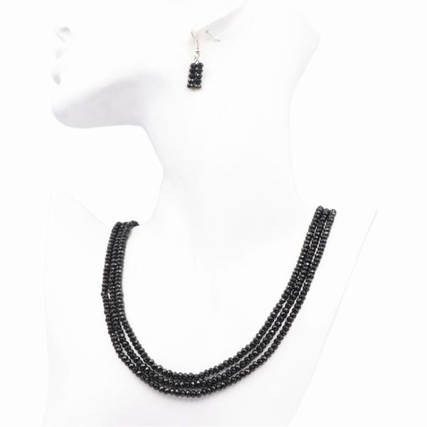 earrings & necklace trendy women jewelry set natural stone black jades flat abacus beads layered chain dangle sets gift a770, Silver
earrings & necklace trendy women jewelry set natural stone black jades flat abacus beads layered chain dangle sets gift a770, Silver