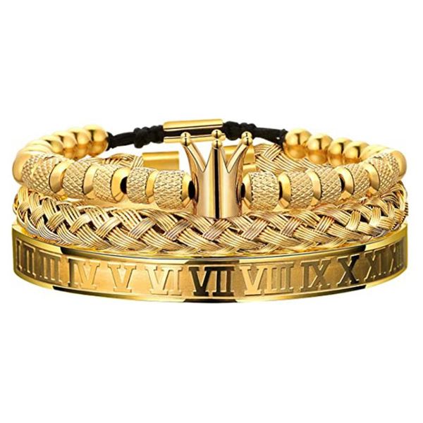 charm bracelets luxury roman royal crown bracelet men stainless steel geometry pulseiras open adjustable couple jewelry gift, Golden;silver
charm bracelets luxury roman royal crown bracelet men stainless steel geometry pulseiras open adjustable couple jewelry gift, Golden;silver