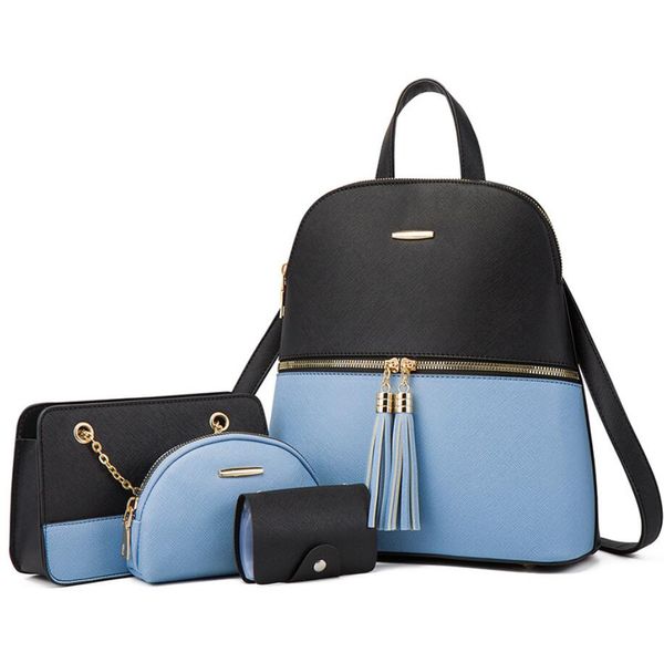 fashion color matching womens backpack style pu 4-piece set design trendy female bag outdoor leisure backpacks
fashion color matching womens backpack style pu 4-piece set design trendy female bag outdoor leisure backpacks