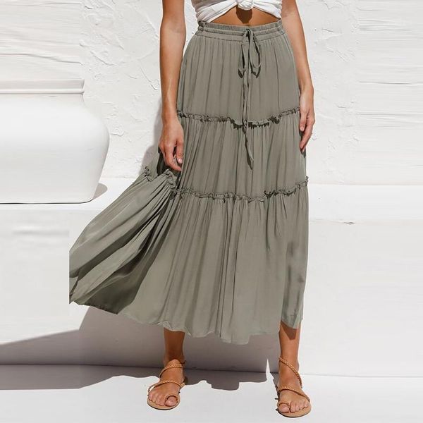 skirts womail women's casual fashion solid color skirt ruffles high waist lace-up pleated irregular half-length mujer faldas, Black
skirts womail women's casual fashion solid color skirt ruffles high waist lace-up pleated irregular half-length mujer faldas, Black