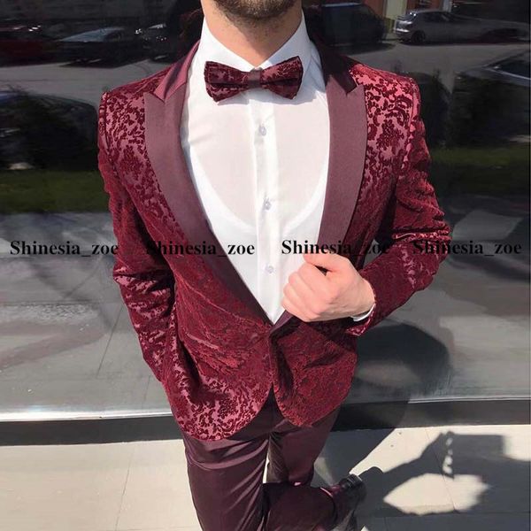 custom made two pieces groom tuxedos burgundy man suit for wedding lace men party blazer (jacket+pants+tie), Black;gray
custom made two pieces groom tuxedos burgundy man suit for wedding lace men party blazer (jacket+pants+tie), Black;gray