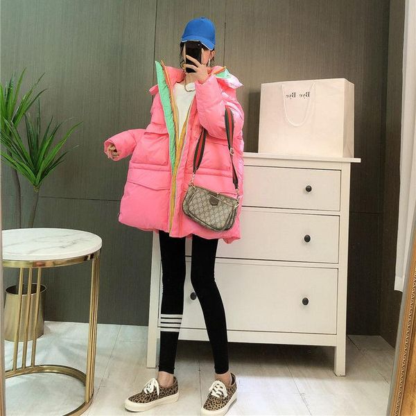 woman jacket parkas coat contrast color stand-up collar down/cotton-padded female winter veste femme women's down, Black
woman jacket parkas coat contrast color stand-up collar down/cotton-padded female winter veste femme women's down, Black