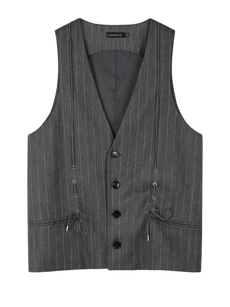 women's vests v-neck single breasted pockets button striped regular high street, Black;white
women's vests v-neck single breasted pockets button striped regular high street, Black;white
