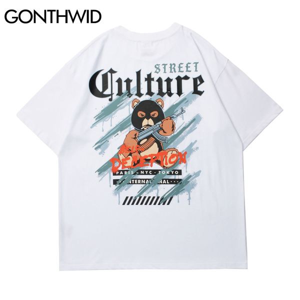 gonthwid tshirts hip hop self deception armed bear short sleeve t-shirts streetwear men harajuku hipster casual cotton tees c0315, White;black
gonthwid tshirts hip hop self deception armed bear short sleeve t-shirts streetwear men harajuku hipster casual cotton tees c0315, White;black