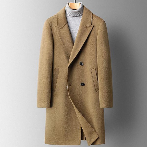 men's wool & blends 2021 woolen coat winter double breasted casual long thick warm windbreaker jacket coats for men clothing, Black
men's wool & blends 2021 woolen coat winter double breasted casual long thick warm windbreaker jacket coats for men clothing, Black