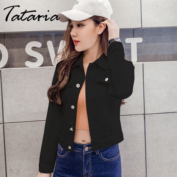 women cotton short denim jacket with collar outwear leisure clothing street style fashion jean coat woman 210514, Black;brown
women cotton short denim jacket with collar outwear leisure clothing street style fashion jean coat woman 210514, Black;brown