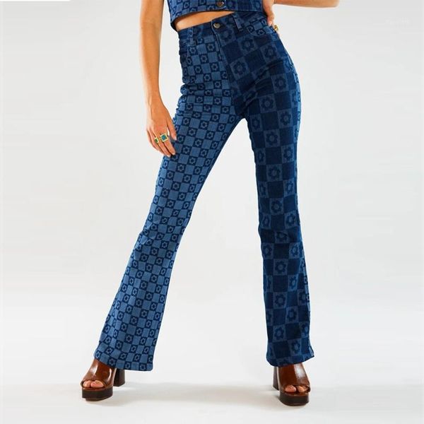 stylish pattern flower plaid jeans high waist trendy wild slim fit pants color block women ladies daily streetwear bottoms women's, Blue
stylish pattern flower plaid jeans high waist trendy wild slim fit pants color block women ladies daily streetwear bottoms women's, Blue