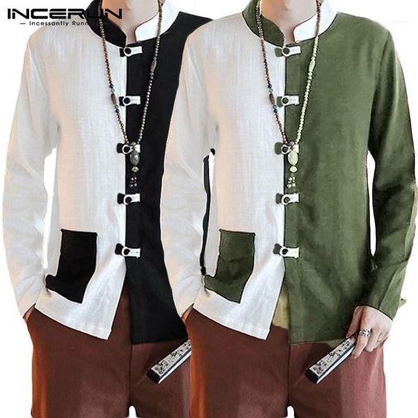 chinese tang suit men fashion stitching long sleeve collar casual shirt retro buckle cotton linen mens blouse masculina1, White;black
chinese tang suit men fashion stitching long sleeve collar casual shirt retro buckle cotton linen mens blouse masculina1, White;black