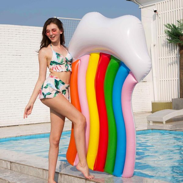life vest & buoy 180*110cm inflatable rainbow float cloud bed summer swimming ring for kids water party toys floating row
life vest & buoy 180*110cm inflatable rainbow float cloud bed summer swimming ring for kids water party toys floating row