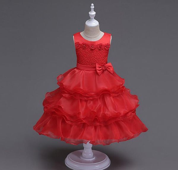 girl's dresses party dress chiffon lace flower bow princess wedding tutu for children's clothing, Red;yellow
girl's dresses party dress chiffon lace flower bow princess wedding tutu for children's clothing, Red;yellow