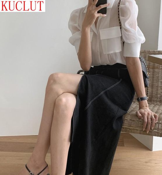 women's blouses & shirts korean chic french minority spring and summer wear loose thin, versatile bubble sleeve shirt + high waist long, White
women's blouses & shirts korean chic french minority spring and summer wear loose thin, versatile bubble sleeve shirt + high waist long, White