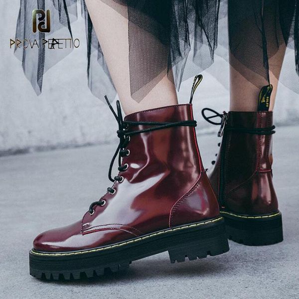 boots prova perfetto lady lace up wine red black leather squared heel thick bottom shoe british style bota
boots prova perfetto lady lace up wine red black leather squared heel thick bottom shoe british style bota
