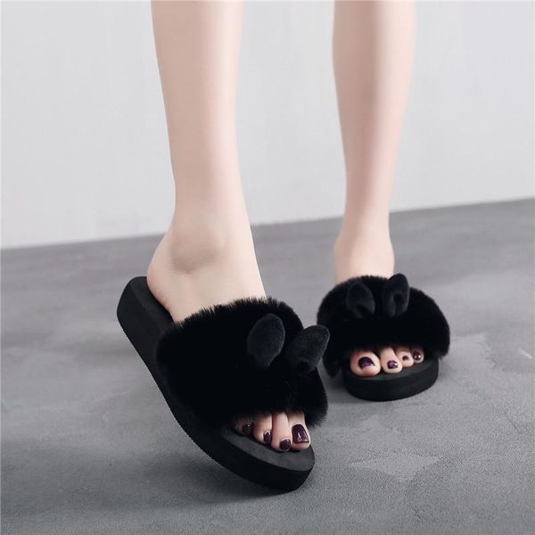 slippers autumn and winter casual shoes women's korean tide fashion muffin slope with handmade furry ears 2021, Black
slippers autumn and winter casual shoes women's korean tide fashion muffin slope with handmade furry ears 2021, Black