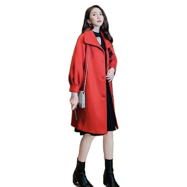 women's wool & blends single breasted temperament woolen overcoat female thin in the long coat slim, Black
women's wool & blends single breasted temperament woolen overcoat female thin in the long coat slim, Black
