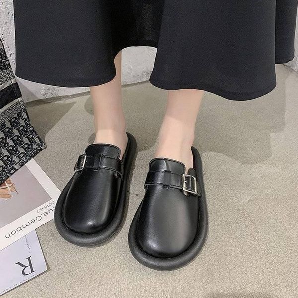 women outer wear half slippers 2021 spring summer fashion soft baotou sandals retro muller shoes all-match thick bottom, Black
women outer wear half slippers 2021 spring summer fashion soft baotou sandals retro muller shoes all-match thick bottom, Black