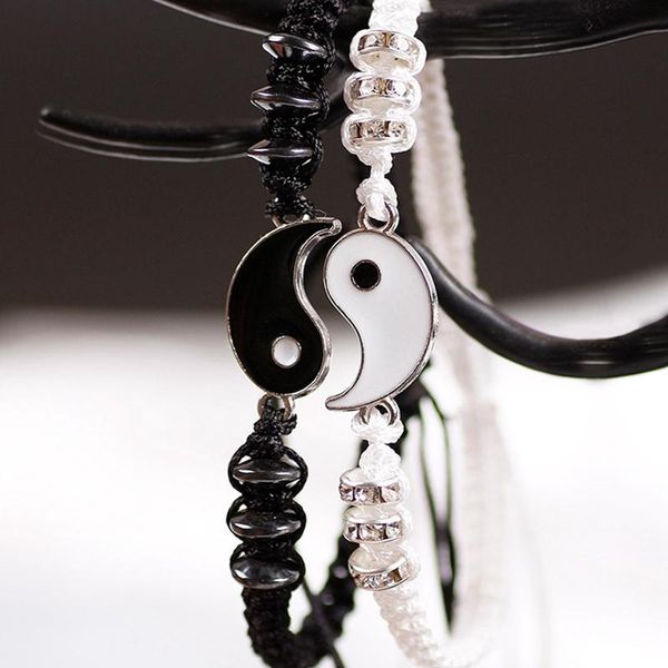 charm bracelets chinese yin yang alloy pendant two-piece woven lover bracelet gift couple leather cord braid, Golden;silver
charm bracelets chinese yin yang alloy pendant two-piece woven lover bracelet gift couple leather cord braid, Golden;silver