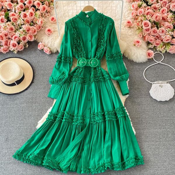 casual dresses autumn green/pink/white party long dress for women vintage stand collar maxi vestidos ruffle patchwork single breasted robe 2, Black;gray
casual dresses autumn green/pink/white party long dress for women vintage stand collar maxi vestidos ruffle patchwork single breasted robe 2, Black;gray