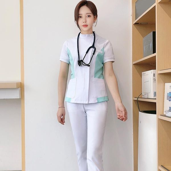women's two piece pants women uniforms short sleeve health workwear scrubs, White
women's two piece pants women uniforms short sleeve health workwear scrubs, White