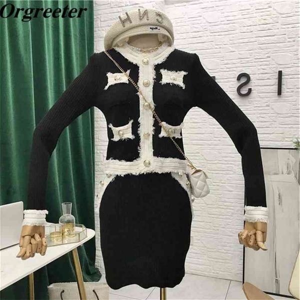 retro ladies bodycon mini skirt sweater suits streetwear spring fall single-breasted fringed hit color knitted 2 piece sets 210602, White
retro ladies bodycon mini skirt sweater suits streetwear spring fall single-breasted fringed hit color knitted 2 piece sets 210602, White