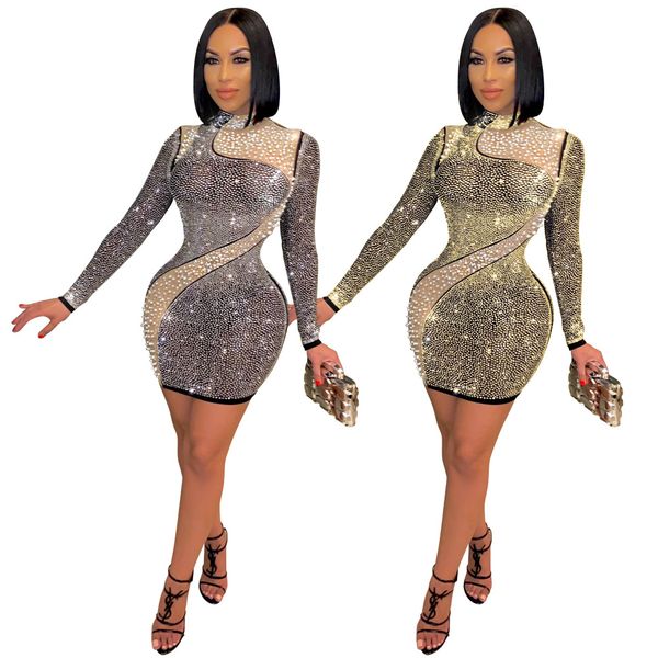 european plus size light luxuryb fashion rhinestone see-through mesh bubble design dress european and american party women, White;black
european plus size light luxuryb fashion rhinestone see-through mesh bubble design dress european and american party women, White;black