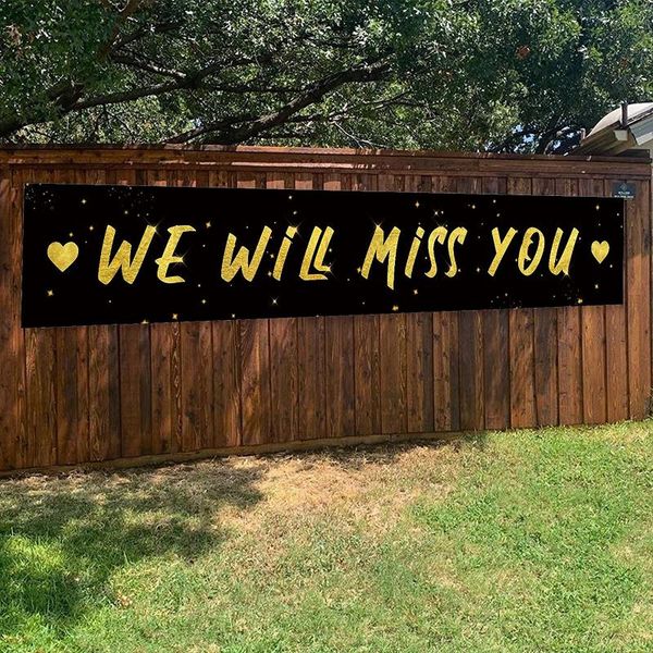 party decoration black gold we will miss you banner, large going away sign, retirement goodbye farewell decorations
party decoration black gold we will miss you banner, large going away sign, retirement goodbye farewell decorations