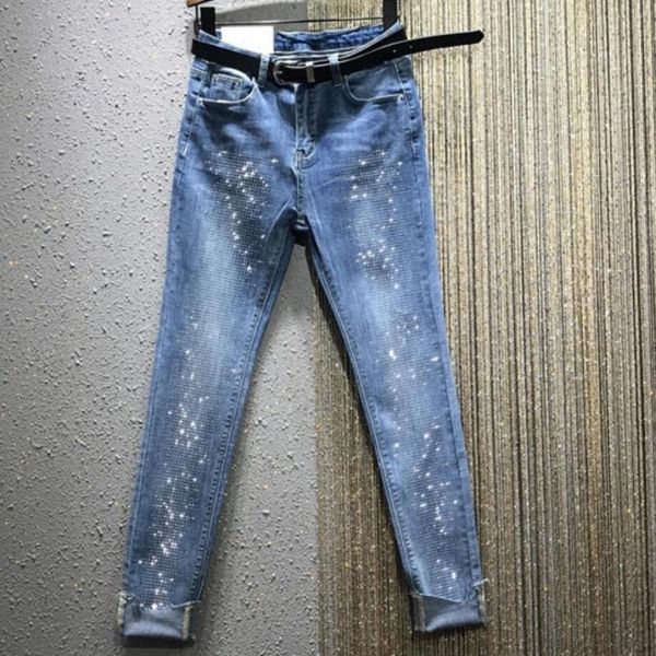 women's jeans 2021 spring fashion high-waist rhinestone women high waist straight elastic pencil plus size, Blue
women's jeans 2021 spring fashion high-waist rhinestone women high waist straight elastic pencil plus size, Blue
