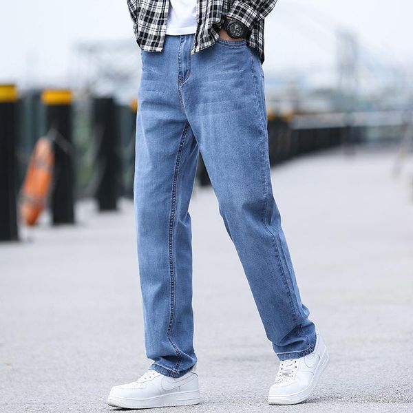 men's cotton stretch loose denim jeans spring and summer brand high-quality lightweight straight youth fashion thin, Blue
men's cotton stretch loose denim jeans spring and summer brand high-quality lightweight straight youth fashion thin, Blue