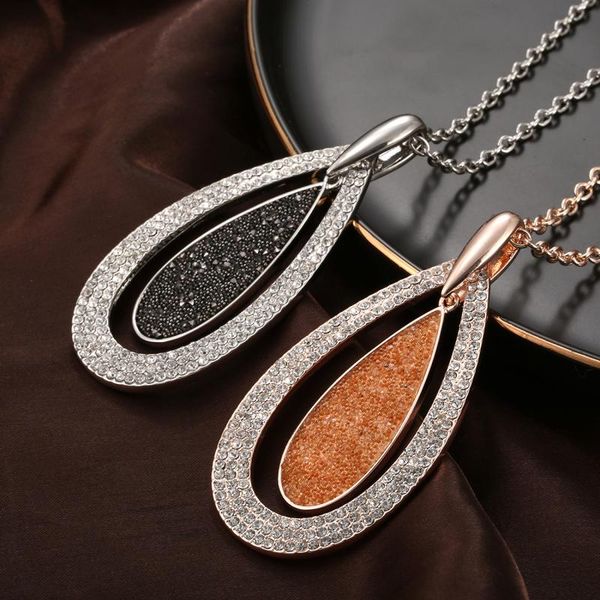 pendant necklaces fashion water droplets shaped big necklace with pink black crystal long for women clothes jewelry accessories, Silver
pendant necklaces fashion water droplets shaped big necklace with pink black crystal long for women clothes jewelry accessories, Silver