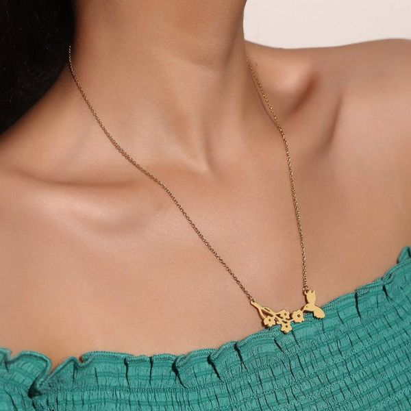 chains simple flower bird pendant necklace women stainless steel chain necklaces fashion jewelry decoration, Silver
chains simple flower bird pendant necklace women stainless steel chain necklaces fashion jewelry decoration, Silver