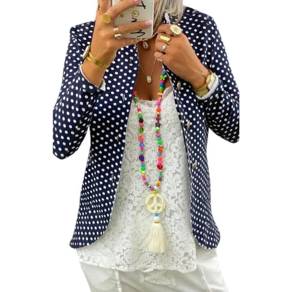women's coat jacket polka dot printed blazer women clothing autumn female feminino womens blazers suits &, White;black
women's coat jacket polka dot printed blazer women clothing autumn female feminino womens blazers suits &, White;black
