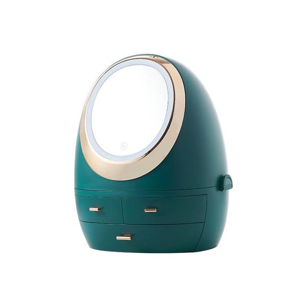 compact mirrors net red cosmetics storage box with led light mirror drawer type portable deskdust-proof skin care product rack
compact mirrors net red cosmetics storage box with led light mirror drawer type portable deskdust-proof skin care product rack