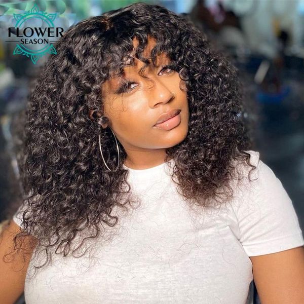 hair bulks curly with bangs 180density brazilian human glueless short machine made scalp flowerseason, Black
hair bulks curly with bangs 180density brazilian human glueless short machine made scalp flowerseason, Black