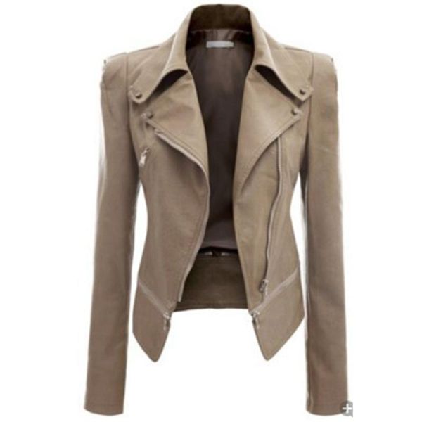 leather jacket women autumn winter design locomotive coat long sleeve lapel collar slim zipper fashion women's jackets, Black;brown
leather jacket women autumn winter design locomotive coat long sleeve lapel collar slim zipper fashion women's jackets, Black;brown