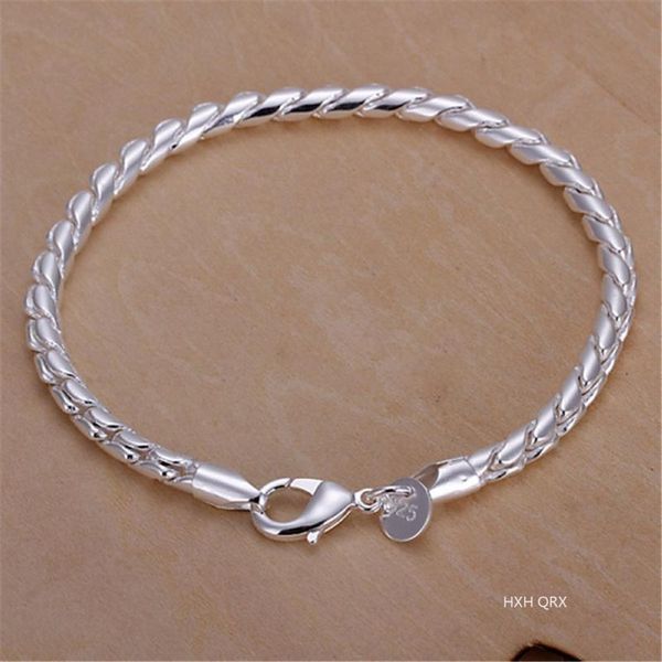 link, chain 8 inch 925 sterling silver 4mm twisted rope snake bracelet for woman man fashion wedding party jewelry gift, Black
link, chain 8 inch 925 sterling silver 4mm twisted rope snake bracelet for woman man fashion wedding party jewelry gift, Black