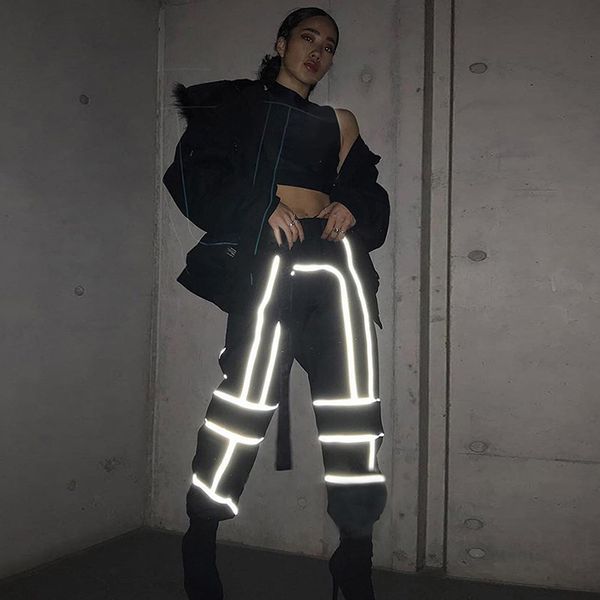 jean high reflective waist cargo trousers striped buckle belts sparkly jogger hipsters harajuku black hip hop, Blue
jean high reflective waist cargo trousers striped buckle belts sparkly jogger hipsters harajuku black hip hop, Blue
