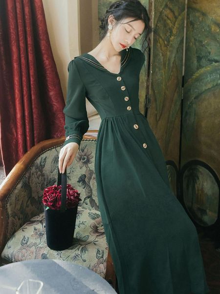 casual dresses 2021 fashion women's autumn vintage long sleeve dress women, Black;gray
casual dresses 2021 fashion women's autumn vintage long sleeve dress women, Black;gray