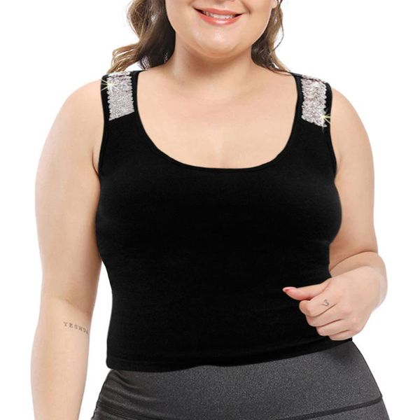 plus size t-shirt summer fashion casual sleeveless women slim fitness camisole singlet cotton comfy young girls solid sequin tank, Black
plus size t-shirt summer fashion casual sleeveless women slim fitness camisole singlet cotton comfy young girls solid sequin tank, Black