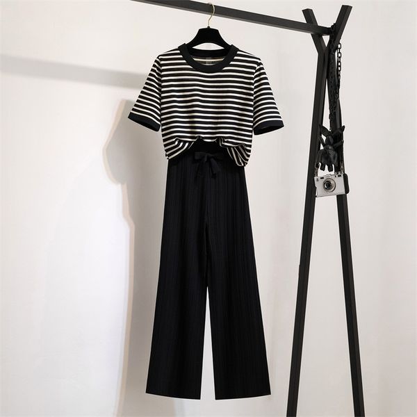 shorts will see female mesh assemblies around neck striped short sleeve + thin high waist broad leg pantsuit pants of the two pieces 7jdi, White;black
shorts will see female mesh assemblies around neck striped short sleeve + thin high waist broad leg pantsuit pants of the two pieces 7jdi, White;black