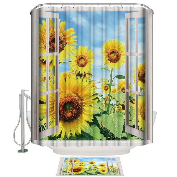 shower curtains creative window view of sunflower field curtain set waterproof fabric
shower curtains creative window view of sunflower field curtain set waterproof fabric