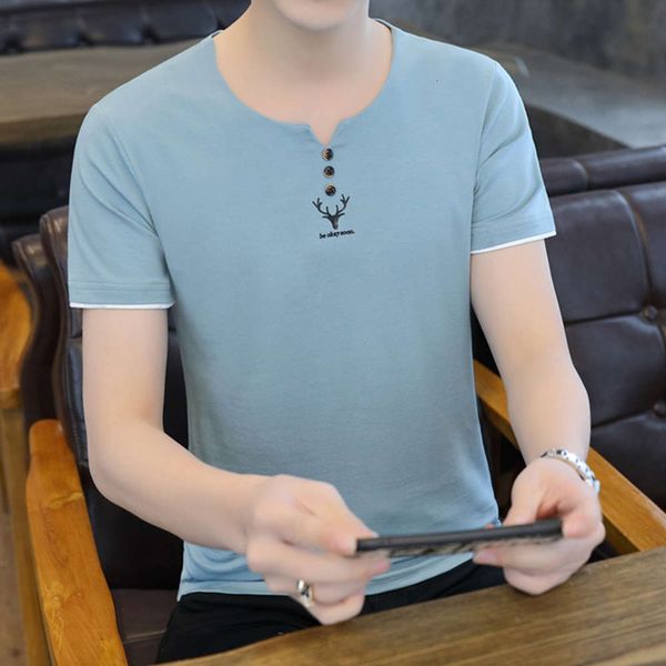 men's short sleeve t-shirt summer half casual backing shirt korean fashion, White;black
men's short sleeve t-shirt summer half casual backing shirt korean fashion, White;black