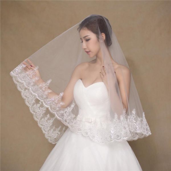 bridal veils lan ting bride one-tier lace applique edge wedding veil elbow fingertip 53 sequin embroidery tulle, Black
bridal veils lan ting bride one-tier lace applique edge wedding veil elbow fingertip 53 sequin embroidery tulle, Black