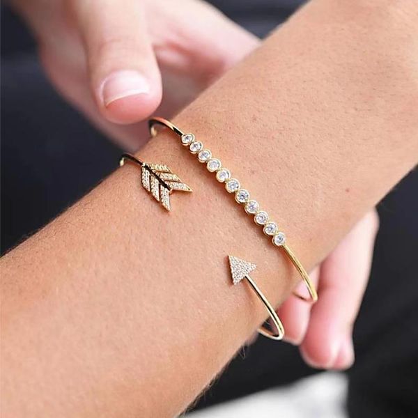 link, chain 2 pcs/set women fashion punk crystal arrow beads open gold bracelet set bohemian charm jewelry accessories, Black
link, chain 2 pcs/set women fashion punk crystal arrow beads open gold bracelet set bohemian charm jewelry accessories, Black