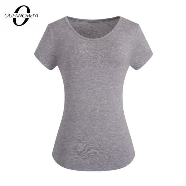 women's t-shirt women casual pure color round neck basic shirt summer fashion brief slimtees et016, White
women's t-shirt women casual pure color round neck basic shirt summer fashion brief slimtees et016, White